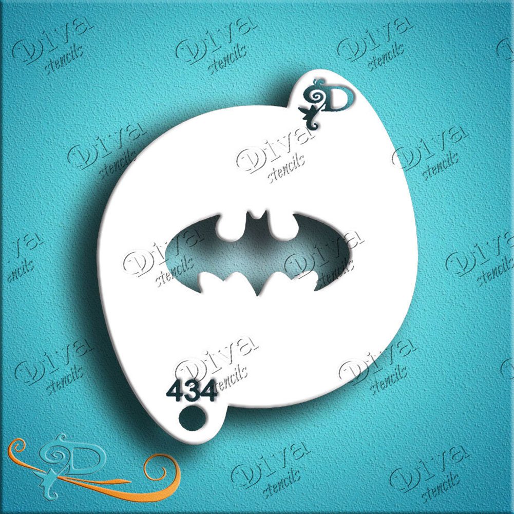 Diva Face Painting Stencil - Bat Symbol Plain