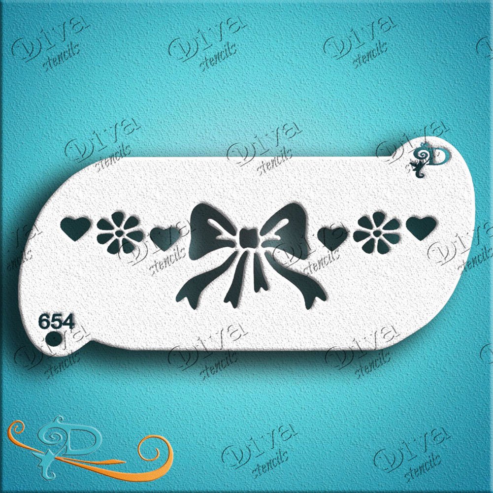 Diva Face Painting Stencil - Forehead Bow Band