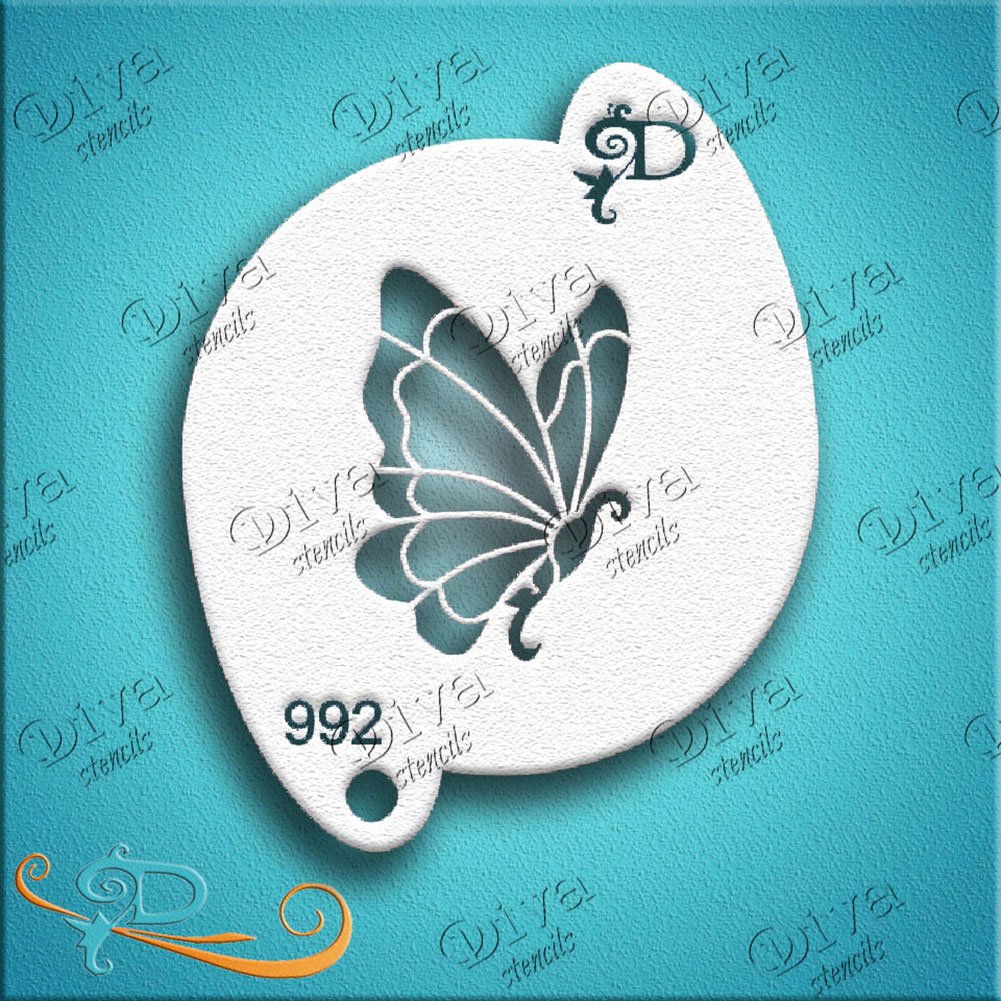 Diva Face Painting Stencil - Diva Butterfly