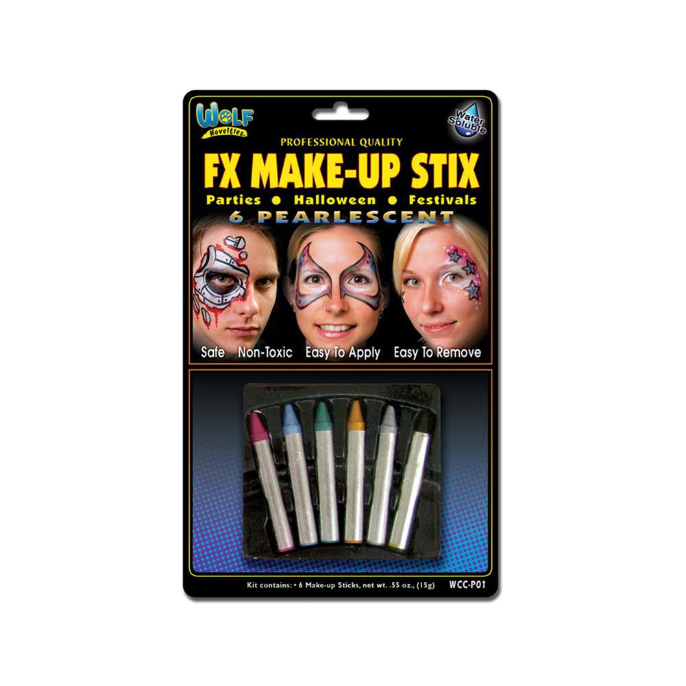 Wolfe Face Paint Crayons - Pearl (6/box)