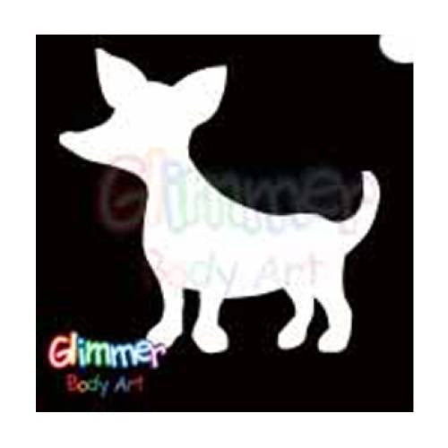 Glimmer Body Art Glitter Tattoo Stencils - Chihuahua (5/pack)
