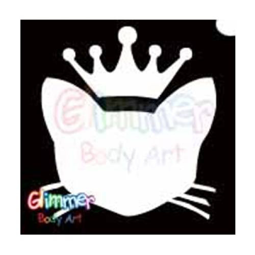 Glimmer Body Art Glitter Tattoo Stencils - Royal Kitty Cat (5/pack)