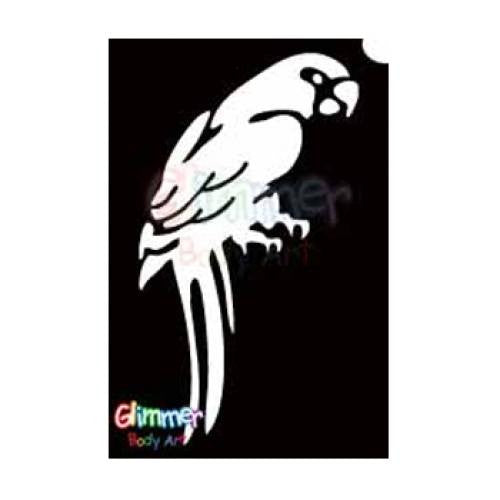 Glimmer Body Art Glitter Tattoo Stencils - Parrot (5/pack)