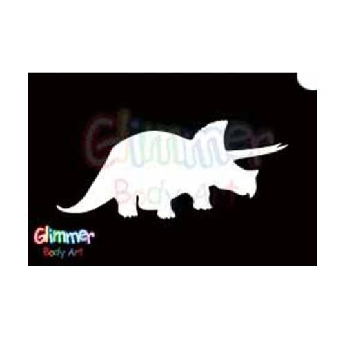 Glimmer Body Art Glitter Tattoo Stencils - Triceratops (5/pack)
