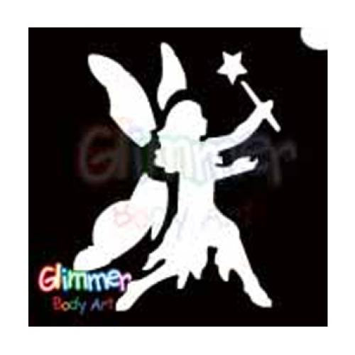 Glimmer Body Art Glitter Tattoo Stencils - Walking Fairy (5/pack)
