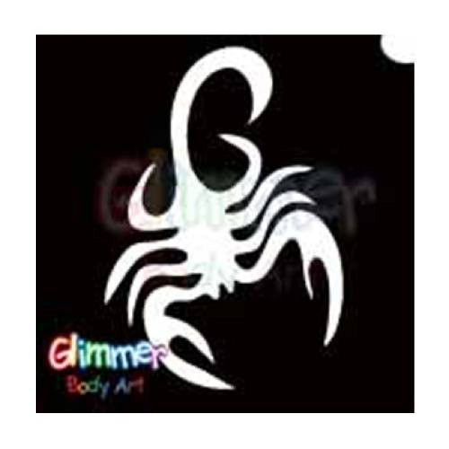 Glimmer Body Art Glitter Tattoo Stencils - Scorpion 3 (5/pack)