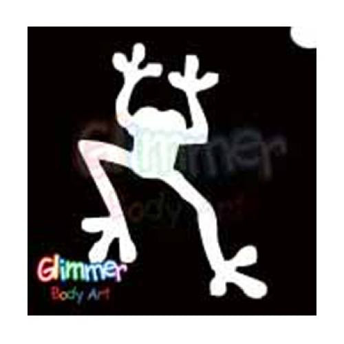 Glimmer Body Art Glitter Tattoo Stencils - Frog (5/pack)