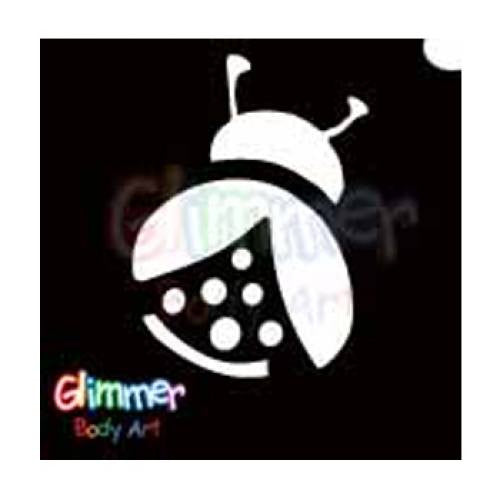 Glimmer Body Art Glitter Tattoo Stencils - Lady Bug (5/pack)