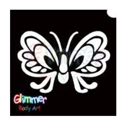 Glimmer Body Art Glitter Tattoo Stencils - Butterfly 2 (5/pack)