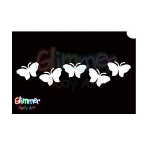 Glimmer Body Art Glitter Tattoo Stencils - Butterfly 13 (5/pack)
