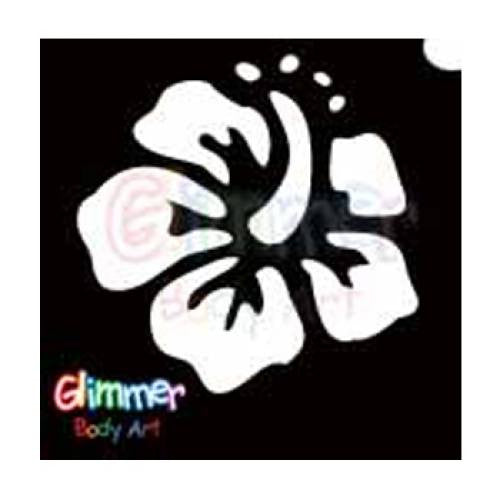 Glimmer Body Art Glitter Tattoo Stencils - Hibiscus (5/pack)