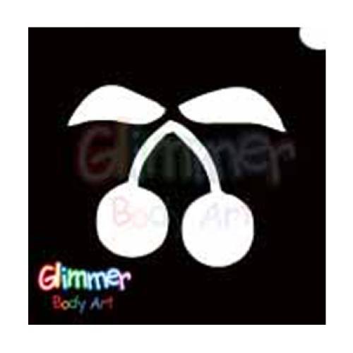 Glimmer Body Art Glitter Tattoo Stencils - Cherries (5/pack)