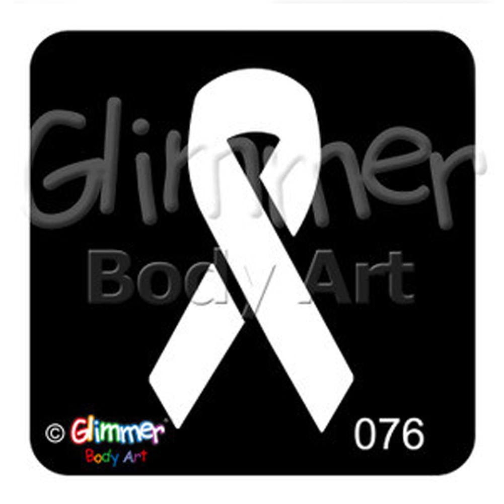 Glimmer Body Art Glitter Tattoo Stencil - Awareness Ribbon (5/pk)