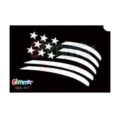 Glimmer Body Art Glitter Tattoo Stencils - USA Flag (5/pack)