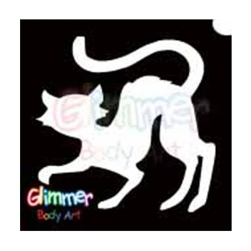 Glimmer Body Art Glitter Tattoo Stencils - Black Cat (5/pack)