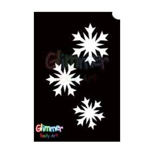 Glimmer Body Art Glitter Tattoo Stencils - Snow Flakes 1 (5/pack)