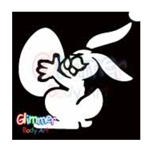 Glimmer Body Art Glitter Tattoo Stencils - Easter Bunny 1 (5/pack)