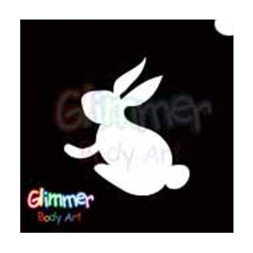 Glimmer Body Art Glitter Tattoo Stencils - Easter Bunny 3 (5/pack)