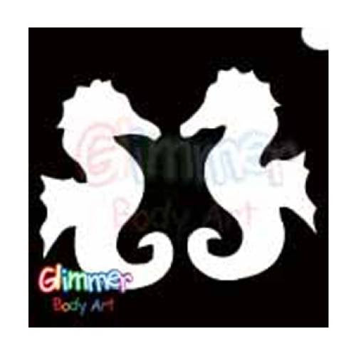 Glimmer Body Art Glitter Tattoo Stencils - Sea Horses (5/pack)