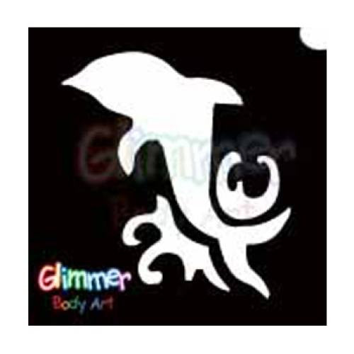 Glimmer Body Art Glitter Tattoo Stencils - Dolphin 4 (5/pack)