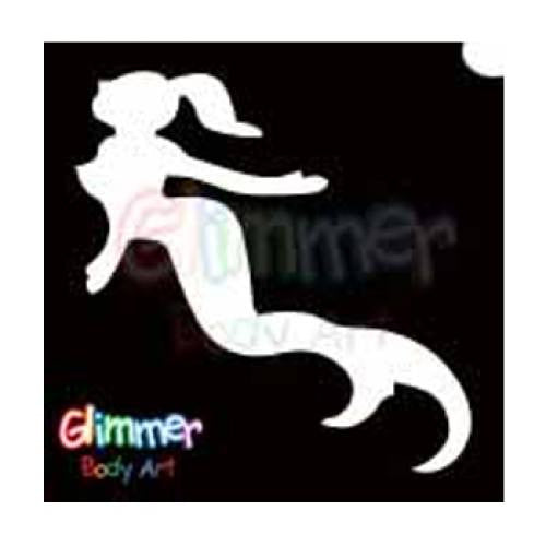 Glimmer Body Art Glitter Tattoo Stencils - Mermaid (5/pack)