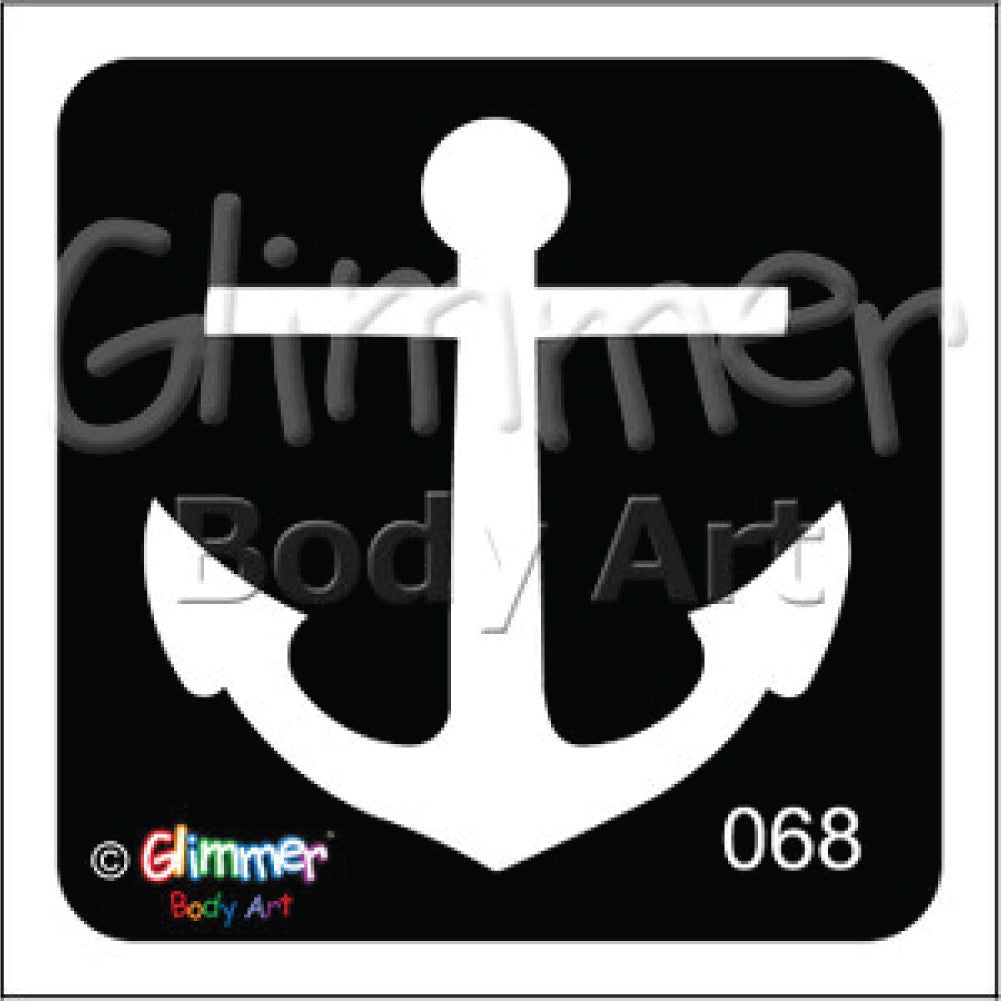Glimmer Body Art Glitter Tattoo Stencils - Anchor (5/pack)