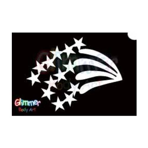 Glimmer Body Art Glitter Tattoo Stencils - Rainbow Star (5/pack)