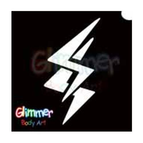 Glimmer Body Art Glitter Tattoo Stencils - Lightning (5/pack)