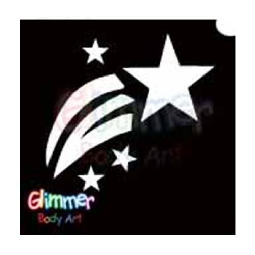 Glimmer Body Art Glitter Tattoo Stencils - Shooting Star (5/pack)