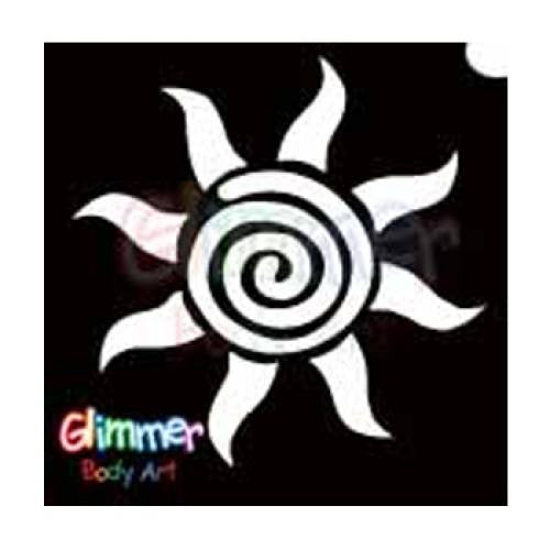 Glimmer Body Art Glitter Tattoo Stencils - Sun 1 (5/pack)