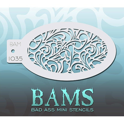 Bad Ass Mini Stencils - Swirly Hearts - BAM1035