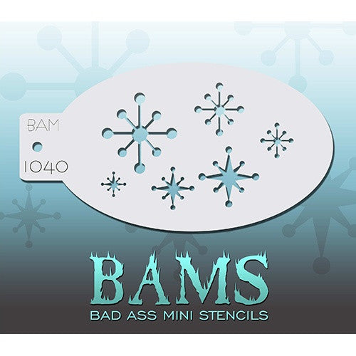 Bad Ass Mini Stencils - Retro Starbursts - BAM1040