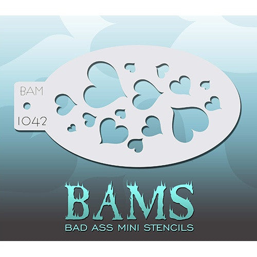 Bad Ass Mini Stencils - Hearts - BAM1042