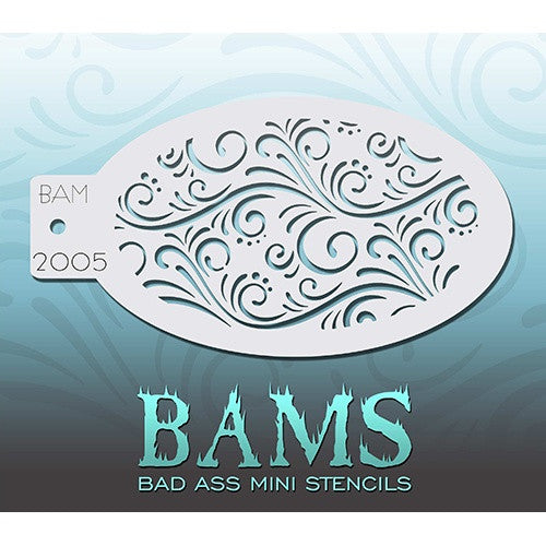 Bad Ass Mini Stencils - Swirls &amp; Dots - BAM2005