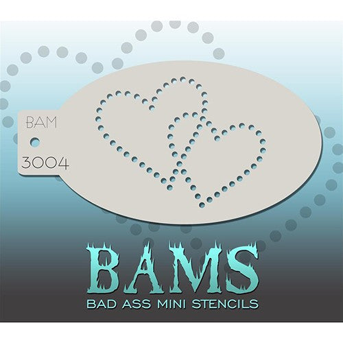 Bad Ass Mini Stencils - Dotty Hearts - BAM3004