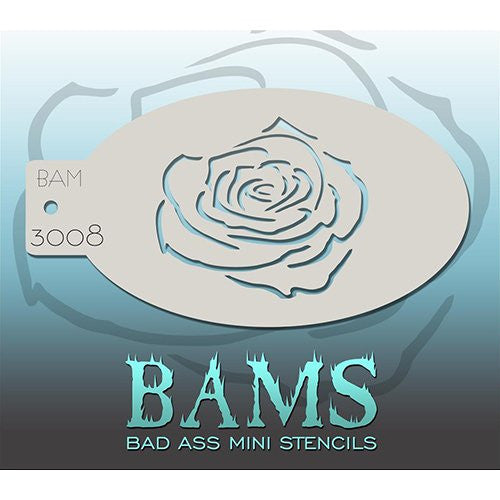 Bad Ass Mini Stencils - Rose Outline - BAM3008