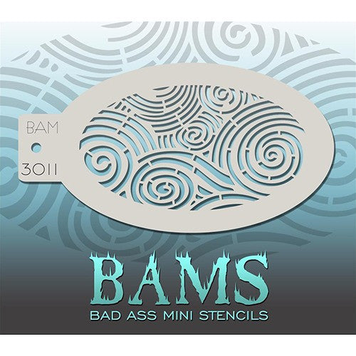 Bad Ass Mini Stencils - Curvy Curls - BAM3011