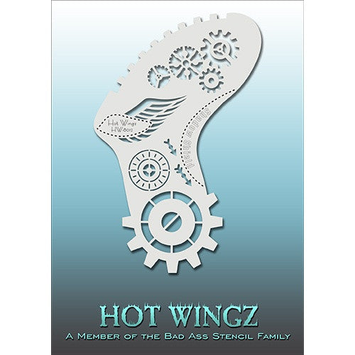 Bad Ass Hot Wingz Stencils - Steampunk Gears - HOTWING8012