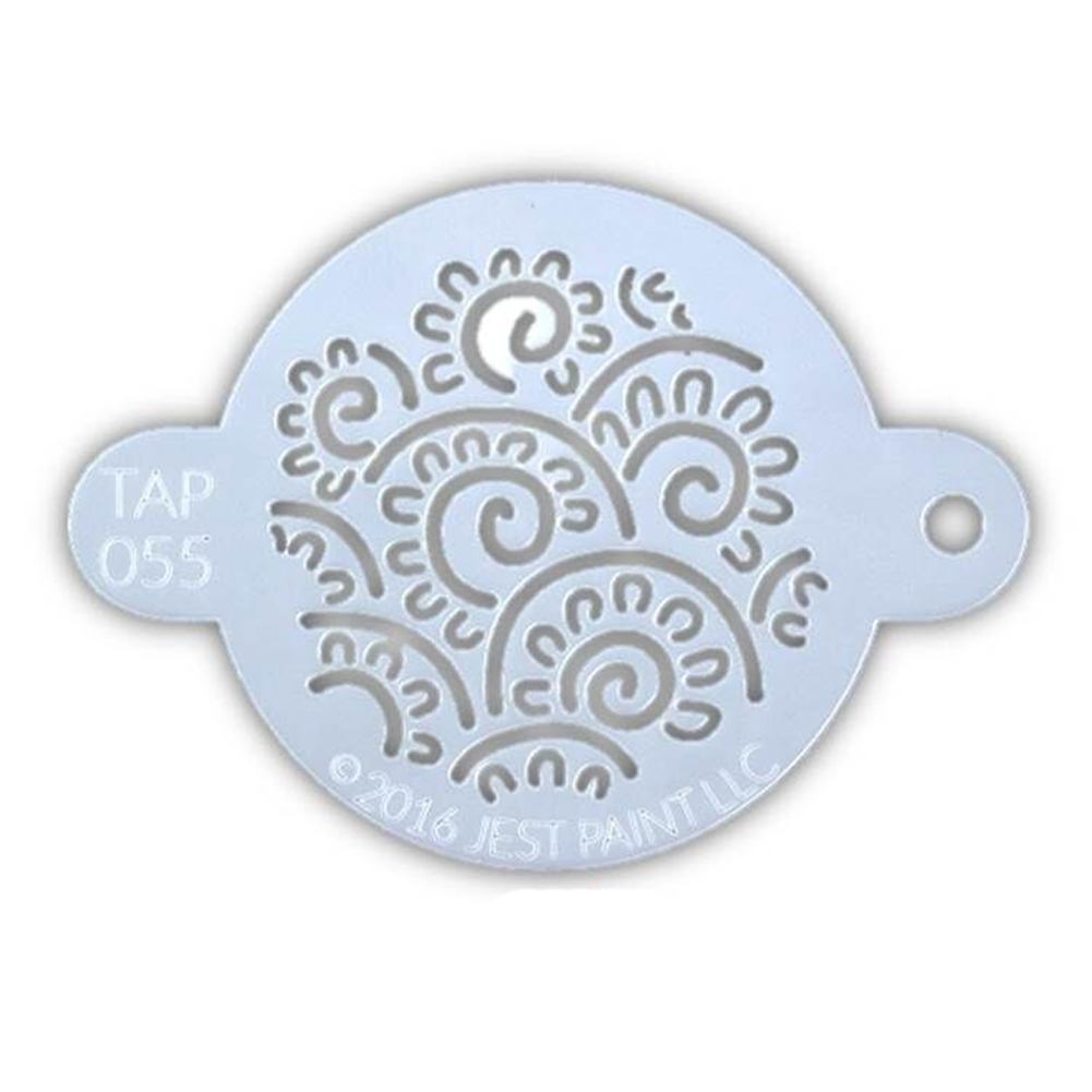 TAP Face Painting Stencil - Henna Floral Swirls (055)
