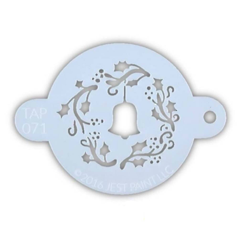 TAP Face Painting Stencil - Christmas Wreath with Bell (071)