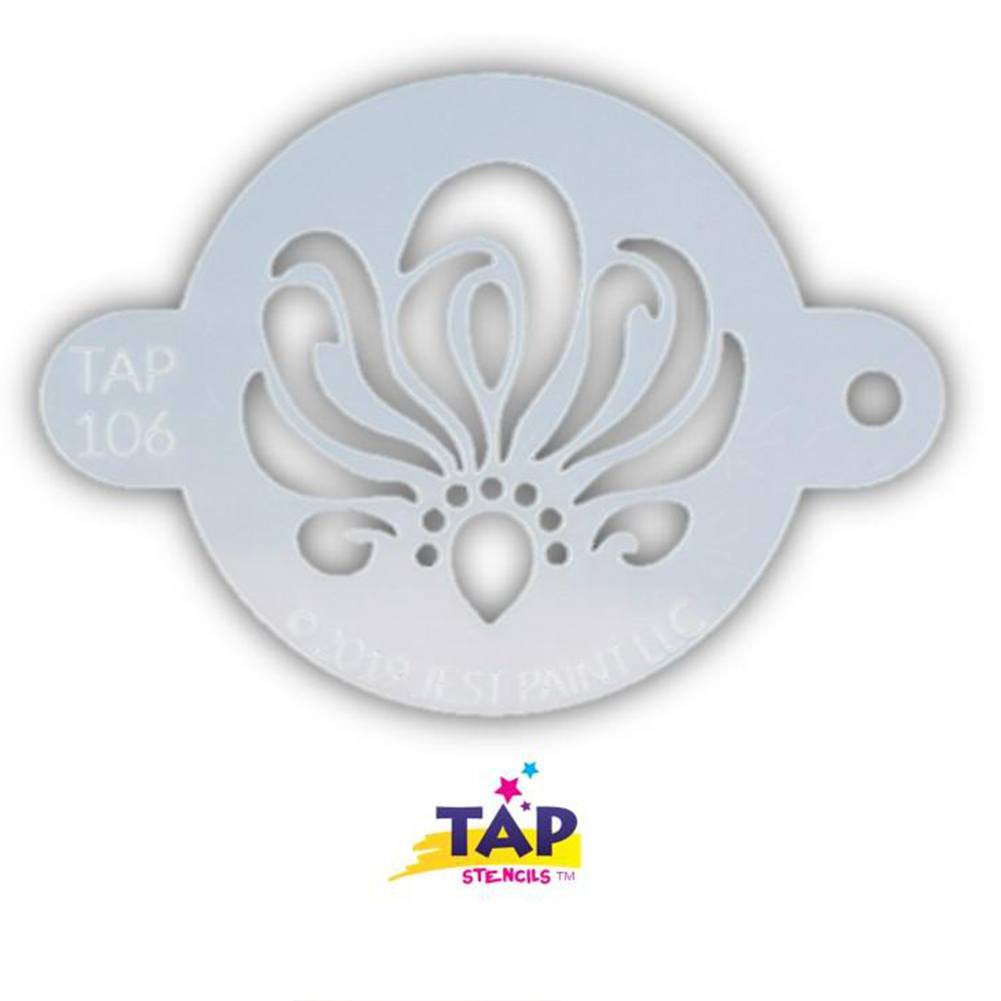 TAP Face Painting Stencil - Swirly Ribbon Centerpiece (106)