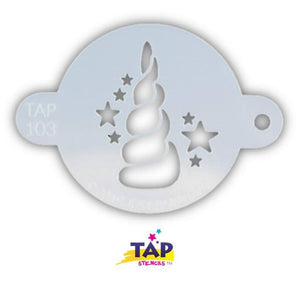 TAP Face Painting Stencil - Unicorn Horn With Stars (103)