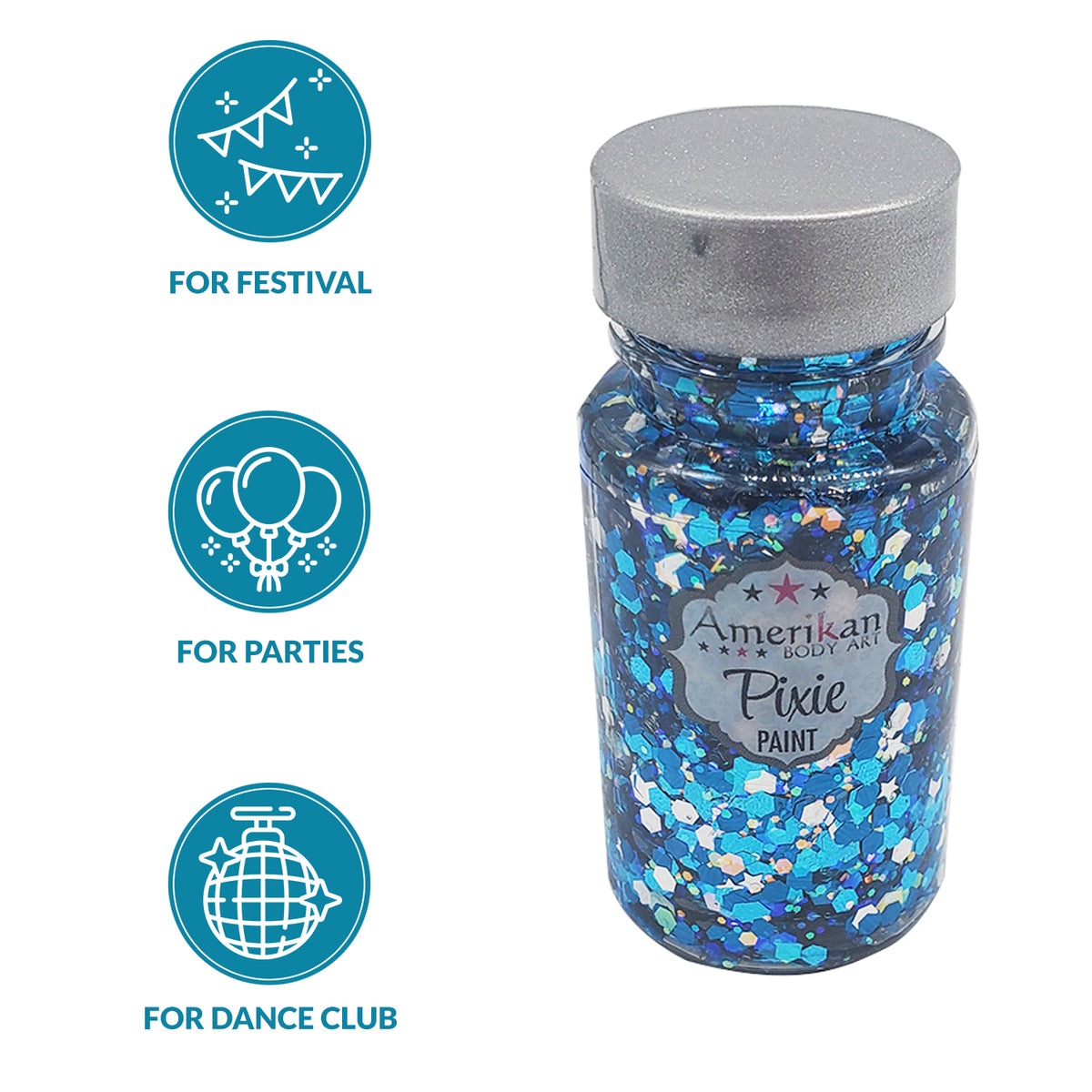 Pixie Paint Glitter Gel - Midnight Blue - Limited Edition Party Size 1.3 oz