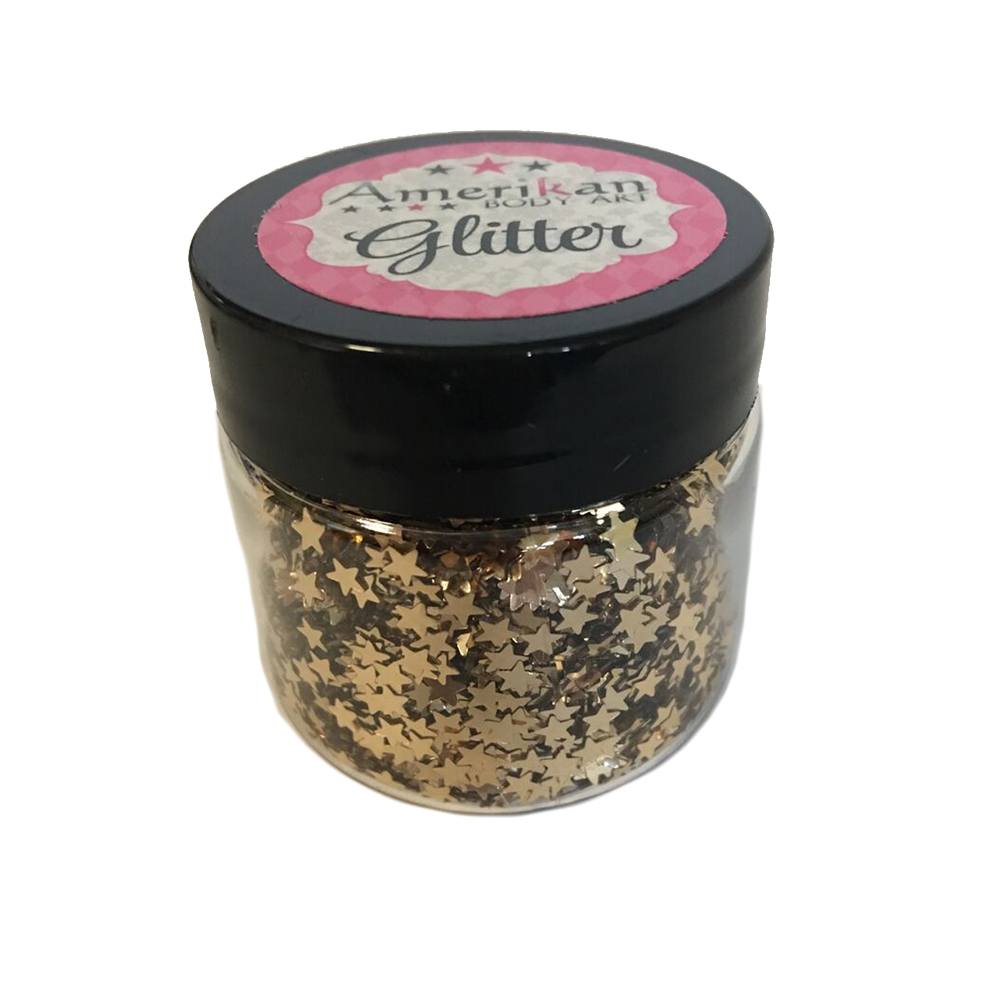 Amerikan Body Art Champagne Gold Glitter Stars (1 oz)