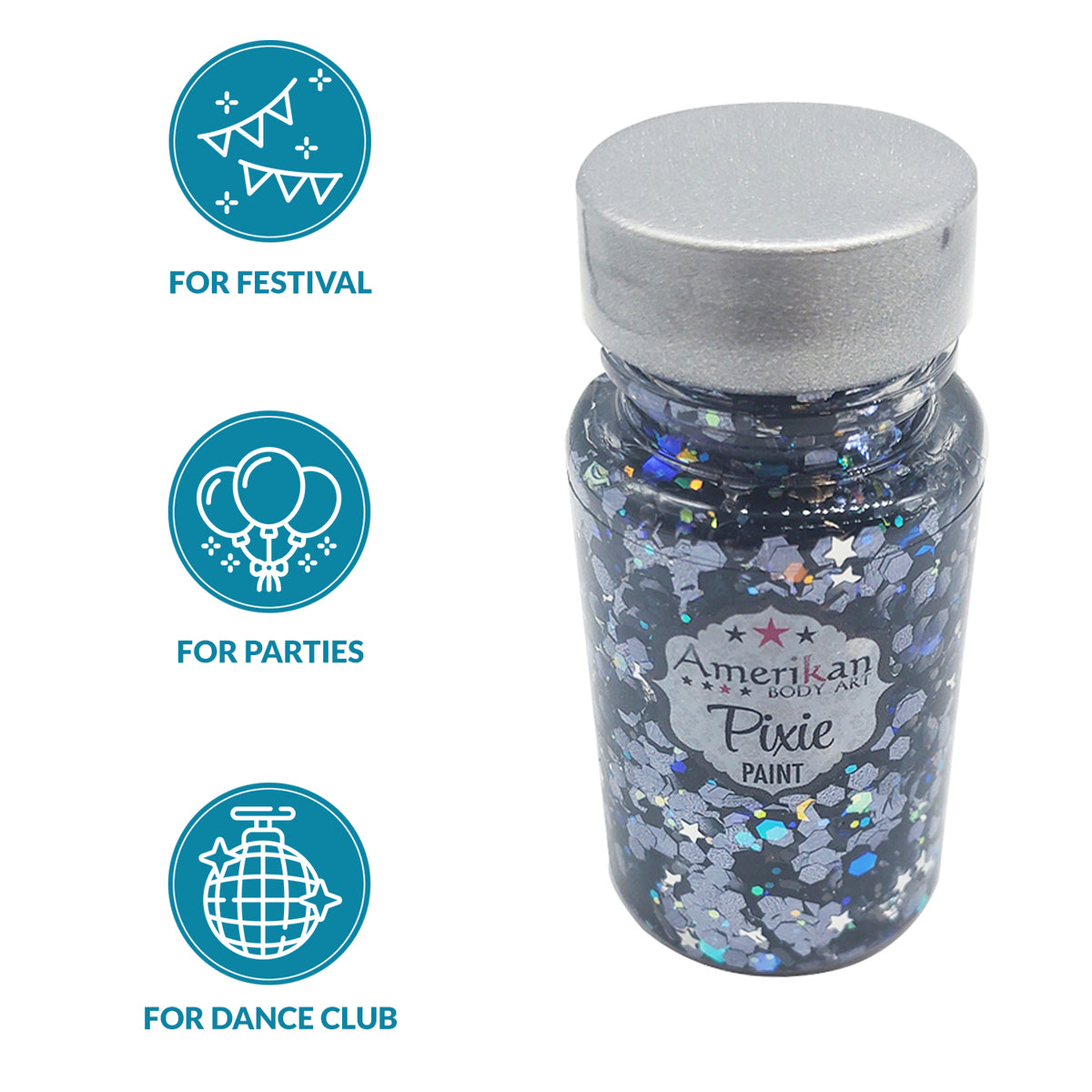 Pixie Paint Glitter Gel - Rockstar - Limited Edition Party Size 1.3 oz