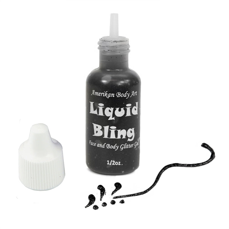 Amerikan Body Art Liquid Bling Glitter - Jet Black (0.5 oz)