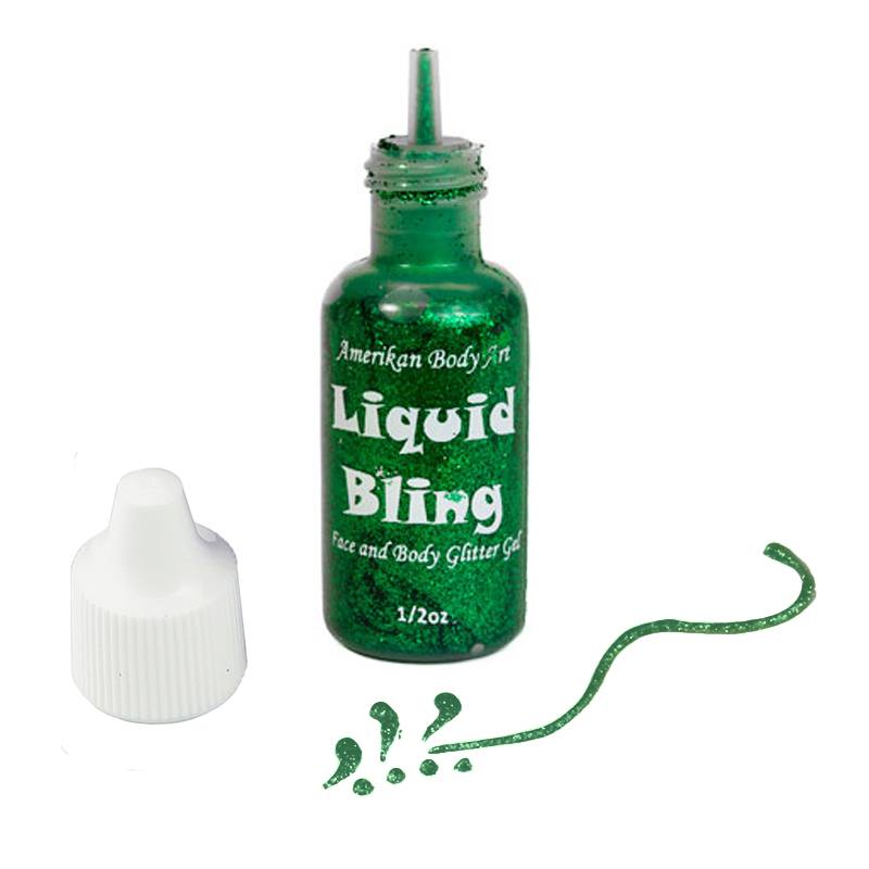 Amerikan Body Art Liquid Bling Glitter - Emerald Green (0.5 oz)