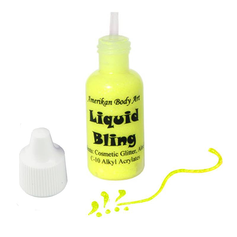 Amerikan Body Art Liquid Bling Glitter - Electric Yellow (0.5 oz)