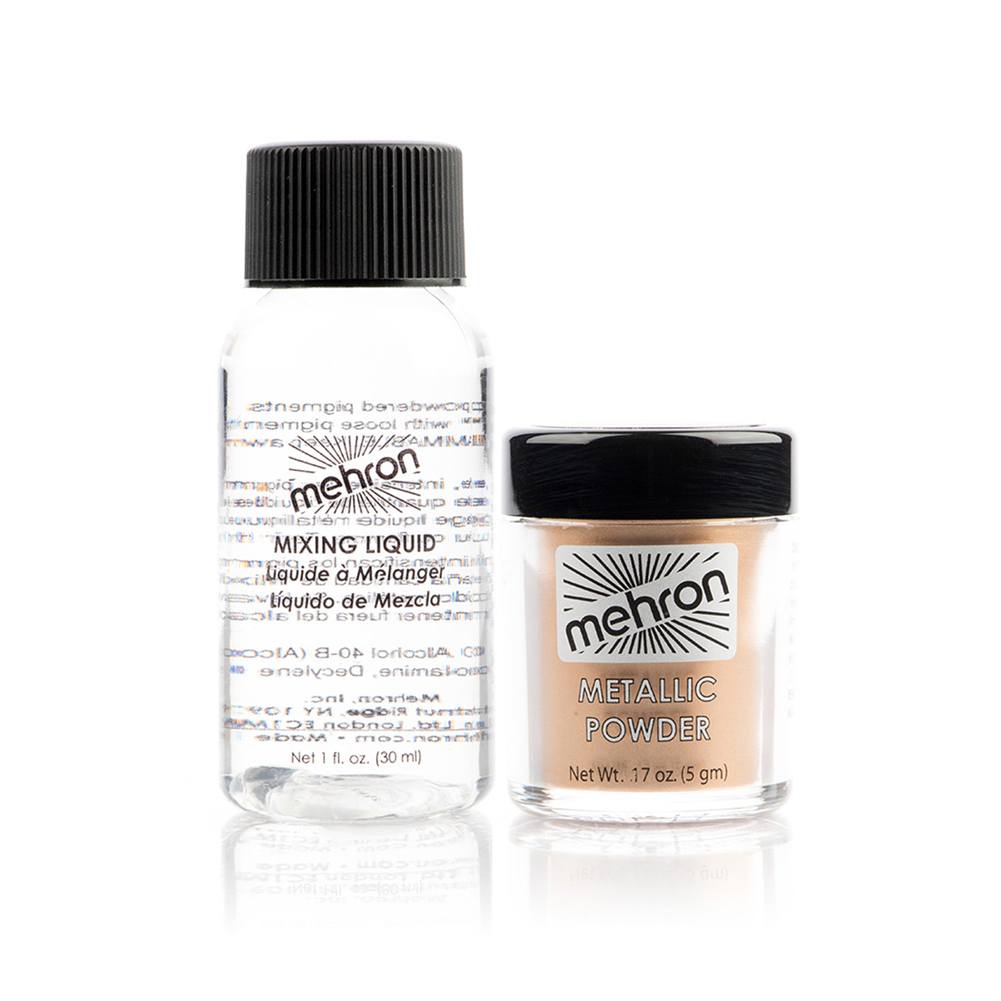 Mehron Glitter Powder Set - Gold G And Mixing Liquid