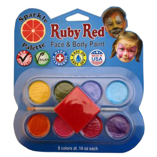 Ruby Red Pearl Face Paint Palette (8 Colors)